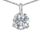 Tommaso Design™ Round 7mm Genuine White Topaz Pendant Necklace