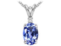 Tommaso Design™ 7x5mm Oval Genuine Tanzanite Pendant Necklace