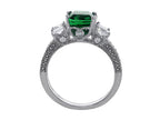 Star K Ring with 7mm Cushion-Cut Simulated Emerald