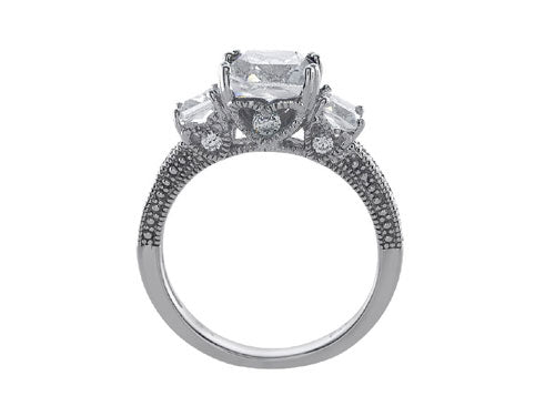 Star K Ring with 7mm Cushion-Cut Genuine White Topaz