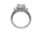 Star K Ring with 7mm Cushion-Cut Genuine White Topaz
