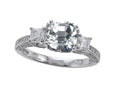 Star K Ring with 7mm Cushion-Cut Genuine White Topaz