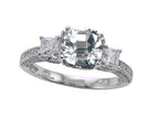 Star K Ring with 7mm Cushion-Cut Genuine White Topaz