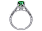 Star K Solitaire Ring with Heart Shape Simulated Emerald