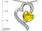 Star K™ 7mm Heart Shape Simulated Yellow Sapphire Heart Pendant Necklace