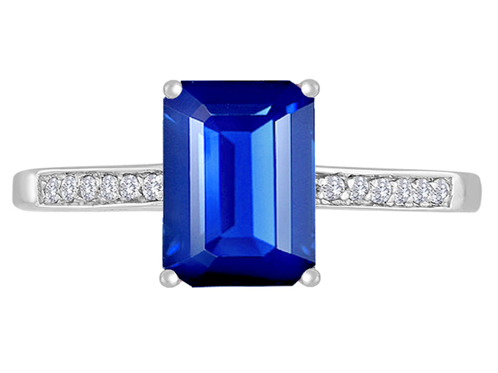 Original Star K Created Sapphire Solitaire Engagement Ring
