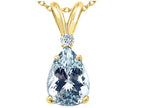 Tommaso Design™ Pear Shape Genuine Aquamarine Pendant Necklace