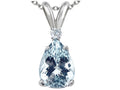Tommaso Design™ Pear Shape Genuine Aquamarine Pendant Necklace