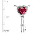 Tommaso Design™ Key to My Heart Pendant Necklace with Created Ruby