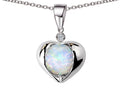 Star K™ Round 7mm Created Opal Heart Pendant Necklace