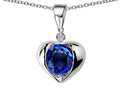Star K™ Round 7mm Created Sapphire Heart Pendant Necklace