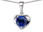 Star K™ Round 7mm Created Sapphire Heart Pendant Necklace