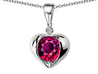 Star K™ Round 7mm Created Ruby Heart Pendant Necklace