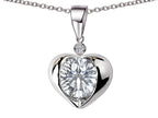 Star K™ Round 7mm White Topaz Heart Pendant Necklace