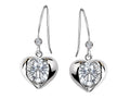 Star K™ Round 6mm White Topaz Heart Hook Earrings