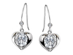 Star K™ Round 6mm White Topaz Heart Hook Earrings