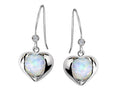 Star K™ Round 6mm Created Opal Heart Hook Earrings