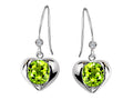 Star K™ Round 6mm Simulated Peridot and Cubic Zirconia Heart Hook Earrings