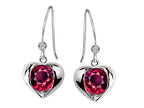 Star K™ Round 6mm Created Ruby Heart Hook Earrings