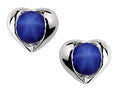 Star K™ Round 6mm Simulated Star Sapphire Heart Earrings