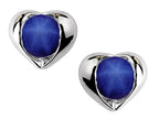 Star K™ Round 6mm Simulated Star Sapphire Heart Earrings