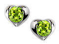 Star K™ Round 6mm Simulated Peridot Heart Earrings