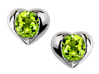 Star K™ Round 6mm Simulated Peridot Heart Earrings