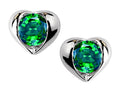 Star K™ Round 6mm Simulated Emerald Heart Earrings