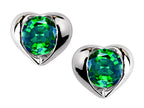 Star K™ Round 6mm Simulated Emerald Heart Earrings