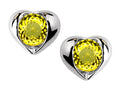 Star K™ Round 6mm Simulated Citrine Heart Earrings