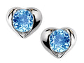 Star K™ Round 6mm Simulated Blue Topaz Heart Earrings