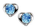 Star K™ Round 6mm Simulated Blue Topaz Heart Earrings