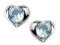 Star K™ Round 6mm Simulated Aquamarine Heart Earrings