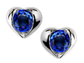 Star K™ Round 6mm Created Sapphire Heart Earrings