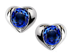Star K™ Round 6mm Created Sapphire Heart Earrings