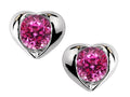 Star K™ Round 6mm Created Pink Sapphire Heart Earrings