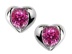 Star K™ Round 6mm Created Pink Sapphire Heart Earrings