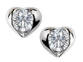 Star K™ Round 6mm White Topaz Heart Earrings