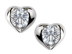 Star K™ Round 6mm White Topaz Heart Earrings