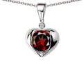 Star K™ Round 7mm Simulated Garnet Heart Pendant Necklace
