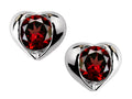 Star K™ Round 6mm Simulated Garnet Heart Earrings