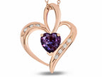 Star K™ Heart Shape 6mm Simulated Alexandrite Pendant Necklace