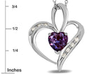 Star K™ Heart Shape 6mm Simulated Alexandrite Pendant Necklace