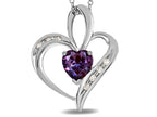 Star K™ Heart Shape 6mm Simulated Alexandrite Pendant Necklace