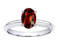 Tommaso Design Oval 8x6mm Genuine Garnet Solitaire Engagement Ring