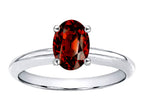 Tommaso Design Oval 8x6mm Genuine Garnet Solitaire Engagement Ring