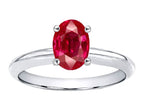 Tommaso Design Oval 8x6mm Created Ruby Solitaire Engagement Ring