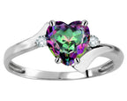 Original Star K Heart Shape 6mm Mystic Rainbow Topaz bypass Ring