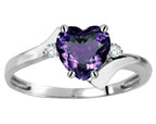 Original Star K Heart Shape 6mm Simulated Alexandrite bypass Ring