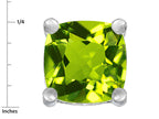 Star K™ Cushion-Cut 7mm Simulated Peridot Earrings Studs